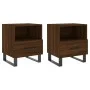 Mesita noche 2 uds madera ingeniería marrón roble 40x35x47,5 cm de vidaXL, Mesitas de noche - Ref: Foro24-827499, Precio: 61,...