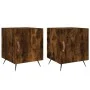 Nachttische, 2 Stück, Holzwerkstoff, geräucherte Eiche, 40 x 40 x 50 cm von vidaXL, Nachttische - Ref: Foro24-827511, Preis: ...