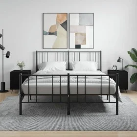 Nachttische 2 Stück Holzwerkstoff schwarz 40x40x50 cm von vidaXL, Nachttische - Ref: Foro24-827503, Preis: 49,71 €, Rabatt: %