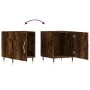 Nachttische, 2 Stück, Holzwerkstoff, geräucherte Eiche, 40 x 40 x 50 cm von vidaXL, Nachttische - Ref: Foro24-827527, Preis: ...