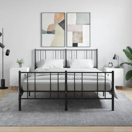 Bedside tables 2 units engineered wood white 40x40x50 cm by vidaXL, Nightstands - Ref: Foro24-827549, Price: 46,94 €, Discoun...