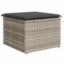 Set de sofás de jardín 8 pzas y cojines ratán sintético gris