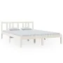 White solid wood bed frame 140x200 cm by vidaXL, Beds and slatted bases - Ref: Foro24-814885, Price: 115,29 €, Discount: %