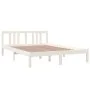 White solid wood bed frame 140x200 cm by vidaXL, Beds and slatted bases - Ref: Foro24-814885, Price: 115,29 €, Discount: %