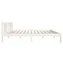 White solid wood bed frame 140x200 cm by vidaXL, Beds and slatted bases - Ref: Foro24-814885, Price: 115,29 €, Discount: %