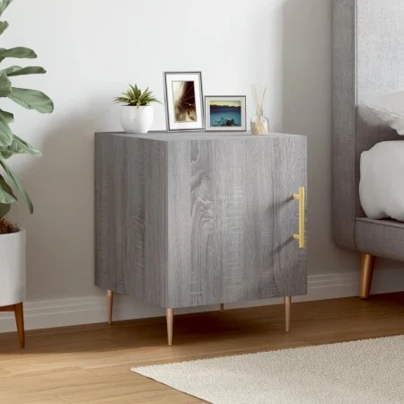 Mesita de noche madera de ingeniería gris Sonoma 40x40x50 cm de vidaXL, Mesitas de noche - Ref: Foro24-827544, Precio: 40,92 ...