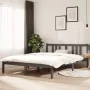 Gray solid wood bed frame 140x200 cm by vidaXL, Beds and slatted bases - Ref: Foro24-814886, Price: 113,74 €, Discount: %