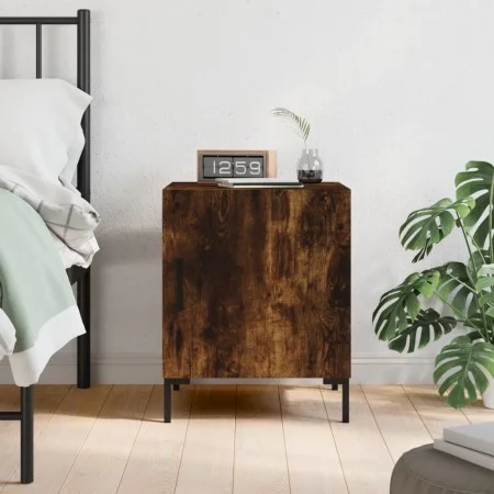 Smoked oak engineered wood bedside table 40x40x50 cm by vidaXL, Nightstands - Ref: Foro24-827574, Price: 30,12 €, Discount: %