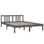 Estructura de cama madera maciza gris 140x200 cm de vidaXL, Camas y somieres - Ref: Foro24-814886, Precio: 113,67 €, Descuent...