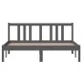 Gray solid wood bed frame 140x200 cm by vidaXL, Beds and slatted bases - Ref: Foro24-814886, Price: 113,74 €, Discount: %