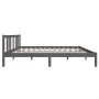Gray solid wood bed frame 140x200 cm by vidaXL, Beds and slatted bases - Ref: Foro24-814886, Price: 113,74 €, Discount: %