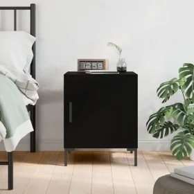 Mesita de noche madera de ingeniería negro 40x40x50 cm de vidaXL, Mesitas de noche - Ref: Foro24-827566, Precio: 36,57 €, Des...