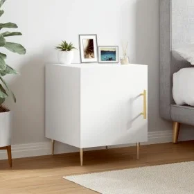 White engineered wood bedside table 40x40x50 cm by vidaXL, Nightstands - Ref: Foro24-827532, Price: 39,01 €, Discount: %