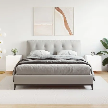 Mesitas noche 2 uds madera ingeniería blanco brillo 40x40x50 cm de vidaXL, Mesitas de noche - Ref: Foro24-827537, Precio: 69,...
