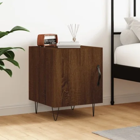 Oak brown engineered wood bedside table 40x40x50 cm by vidaXL, Nightstands - Ref: Foro24-827562, Price: 39,97 €, Discount: %