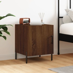 Mesita de noche madera de ingeniería marrón roble 40x40x50 cm de vidaXL, Mesitas de noche - Ref: Foro24-827594, Precio: 37,23...