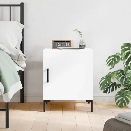 Mesita de noche madera de ingeniería blanco 40x40x50 cm de vidaXL, Mesitas de noche - Ref: Foro24-827564, Precio: 41,99 €, De...