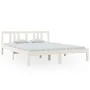 Weißes Massivholzbettgestell King Size 150x200 cm von vidaXL, Betten und Lattenroste - Ref: Foro24-814890, Preis: 114,79 €, R...