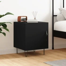 Mesita de noche madera de ingeniería negro 40x40x50 cm de vidaXL, Mesitas de noche - Ref: Foro24-827550, Precio: 37,85 €, Des...