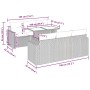 Set sofás de jardín 7 piezas y cojines ratán sintético beige