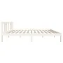 Weißes Massivholzbettgestell King Size 150x200 cm von vidaXL, Betten und Lattenroste - Ref: Foro24-814890, Preis: 114,79 €, R...