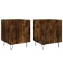 Nachttische, 2 Stück, Holzwerkstoff, geräucherte Eiche, 40 x 40 x 50 cm von vidaXL, Nachttische - Ref: Foro24-827559, Preis: ...