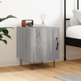 Mesita de noche madera de ingeniería gris Sonoma 40x40x50 cm de vidaXL, Mesitas de noche - Ref: Foro24-827560, Precio: 37,85 ...