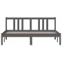 Gray solid wood bed frame King Size 150x200 cm by vidaXL, Beds and slatted bases - Ref: Foro24-814891, Price: 142,03 €, Disco...
