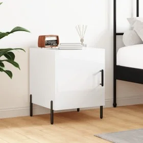Glossy white engineered wood bedside table 40x40x50 cm by vidaXL, Nightstands - Ref: Foro24-827584, Price: 32,80 €, Discount: %