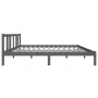 Gray solid wood bed frame King Size 150x200 cm by vidaXL, Beds and slatted bases - Ref: Foro24-814891, Price: 142,03 €, Disco...