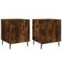 Nachttische, 2 Stück, Holzwerkstoff, geräucherte Eiche, 40 x 40 x 50 cm von vidaXL, Nachttische - Ref: Foro24-827607, Preis: ...