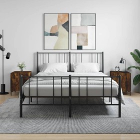 Mesitas noche 2 uds madera ingeniería roble ahumado 40x40x50 cm de vidaXL, Mesitas de noche - Ref: Foro24-827575, Precio: 51,...
