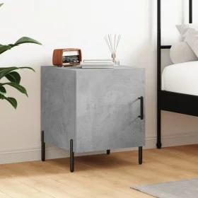Mesita de noche madera de ingeniería gris hormigón 40x40x50 cm de vidaXL, Mesitas de noche - Ref: Foro24-827588, Precio: 32,1...