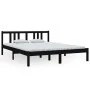 Schwarzer Massivholzbettrahmen King Size 150x200 cm von vidaXL, Betten und Lattenroste - Ref: Foro24-814893, Preis: 144,50 €,...