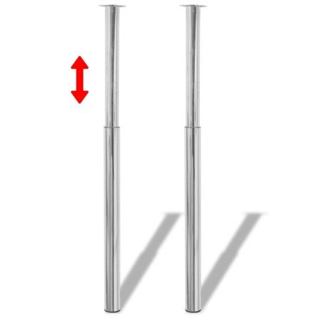 Patas de mesa telescópicas  2 unidades cromo 710 mm-1100 mm en Patas para mesas | Comprar online en Foro24
