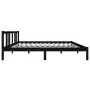 Schwarzer Massivholzbettrahmen King Size 150x200 cm von vidaXL, Betten und Lattenroste - Ref: Foro24-814893, Preis: 144,50 €,...