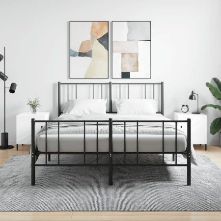 Nachttische 2 Stück glänzend weißes Holzwerkstoff 40x40x50 cm von vidaXL, Nachttische - Ref: Foro24-827585, Preis: 62,04 €, R...