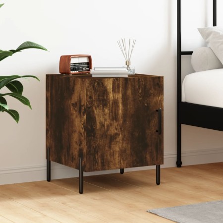 Mesita de noche madera de ingeniería roble ahumado 40x40x50 cm de vidaXL, Mesitas de noche - Ref: Foro24-827590, Precio: 32,42 €