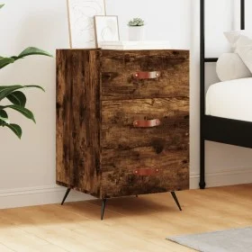 Engineered wood smoked oak bedside table 40x40x66 cm by vidaXL, Nightstands - Ref: Foro24-827633, Price: 48,69 €, Discount: %