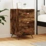 Mesita de noche madera de ingeniería roble ahumado 40x40x66 cm de vidaXL, Mesitas de noche - Ref: Foro24-827633, Precio: 48,6...