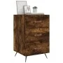 Mesita de noche madera de ingeniería roble ahumado 40x40x66 cm de vidaXL, Mesitas de noche - Ref: Foro24-827633, Precio: 48,6...