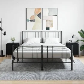 Mesitas de noche 2 uds madera de ingeniería negro 40x40x50 cm de vidaXL, Mesitas de noche - Ref: Foro24-827583, Precio: 57,95...