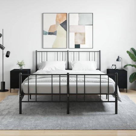 Nachttische 2 Stück Holzwerkstoff schwarz 40x40x50 cm von vidaXL, Nachttische - Ref: Foro24-827583, Preis: 58,47 €, Rabatt: %