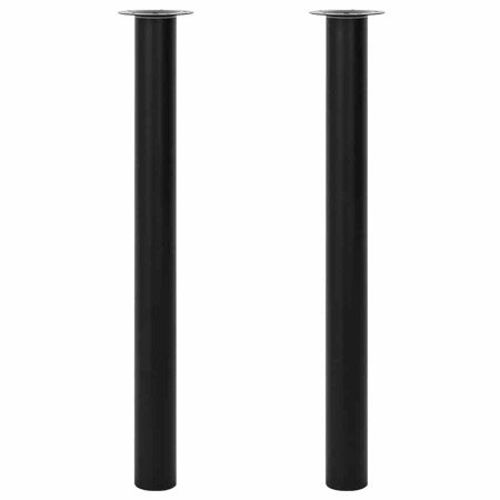 2x Patas de mesa telescópicas negro 710 mm-1100 mm