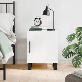 Glossy white engineered wood bedside table 40x40x50 cm by vidaXL, Nightstands - Ref: Foro24-827616, Price: 48,94 €, Discount: %