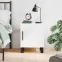 Mesita de noche madera de ingeniería blanco brillo 40x40x50 cm de vidaXL, Mesitas de noche - Ref: Foro24-827616, Precio: 48,9...