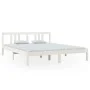 Weißer Massivholzbettrahmen 160x200 cm von vidaXL, Betten und Lattenroste - Ref: Foro24-814895, Preis: 102,51 €, Rabatt: %