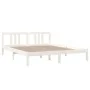 Weißer Massivholzbettrahmen 160x200 cm von vidaXL, Betten und Lattenroste - Ref: Foro24-814895, Preis: 102,51 €, Rabatt: %