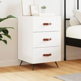 Glossy white engineered wood bedside table 40x40x66 cm by vidaXL, Nightstands - Ref: Foro24-827630, Price: 64,67 €, Discount: %