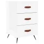 Mesita de noche madera de ingeniería blanco brillo 40x40x66 cm de vidaXL, Mesitas de noche - Ref: Foro24-827630, Precio: 64,6...